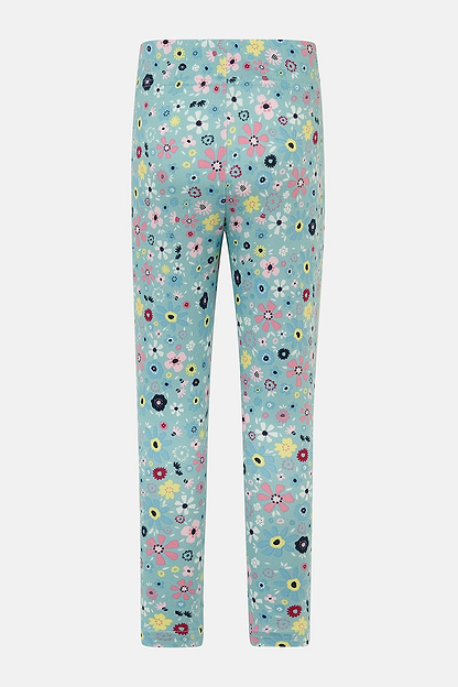 Mollie Leggings - Pastel Teal Floral-Lighthouse