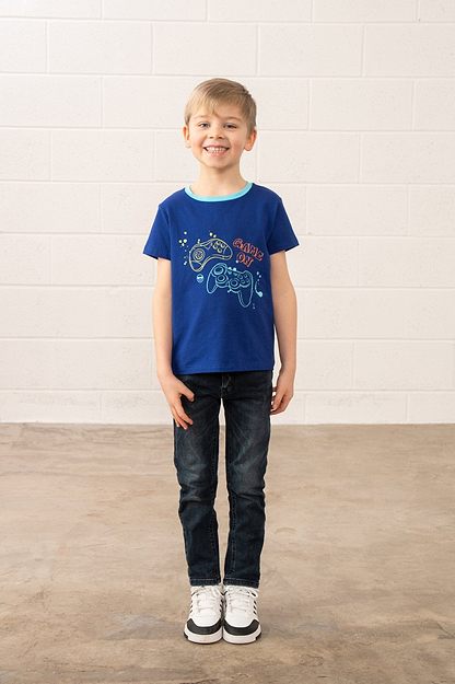 Oliver Short Sleeve Top - Gaming Print - Lighthouse