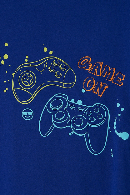 Oliver Short Sleeve Top - Gaming Print - Lighthouse