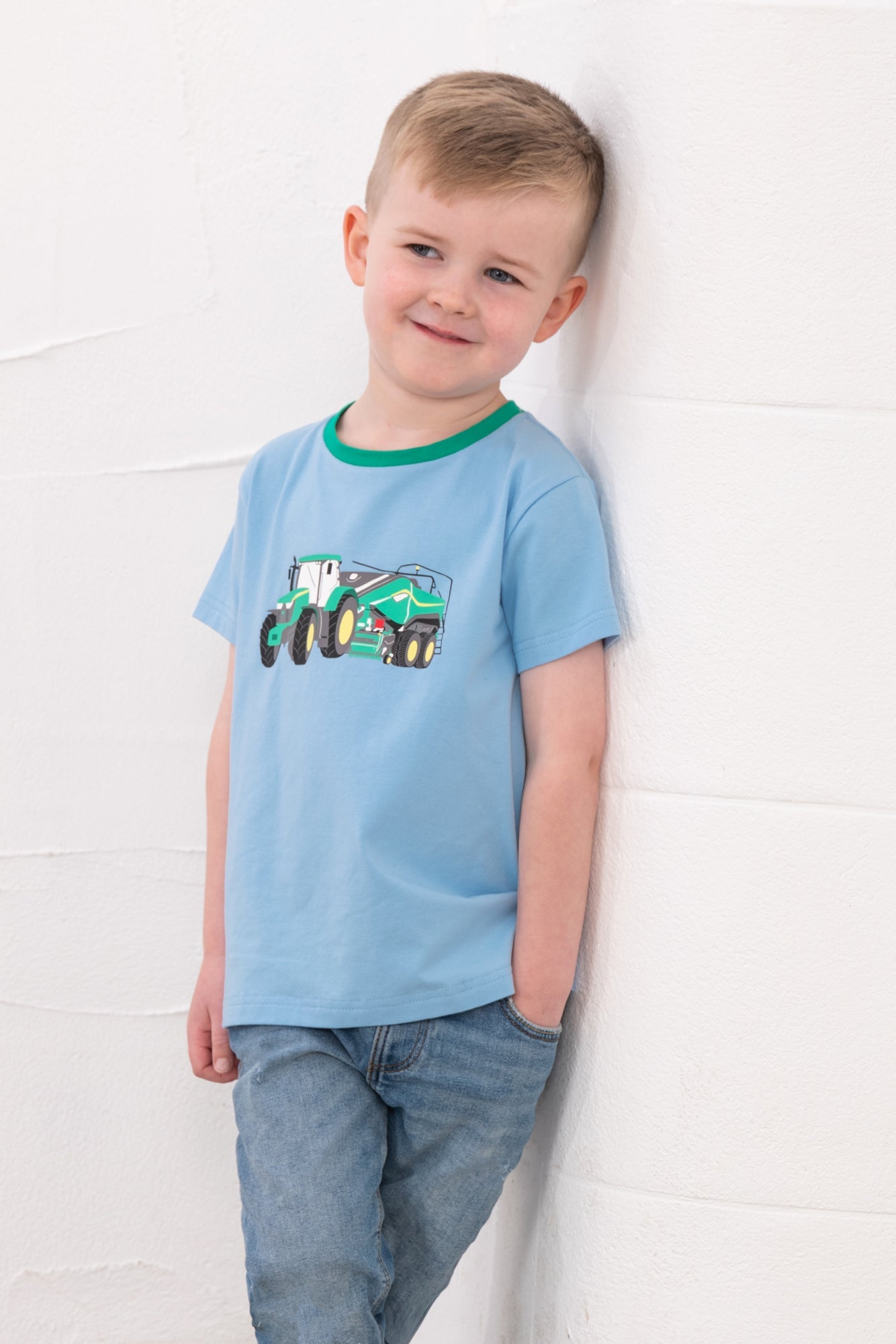 Oliver Short Sleeve Top - Green Tractor Baler - Lighthouse