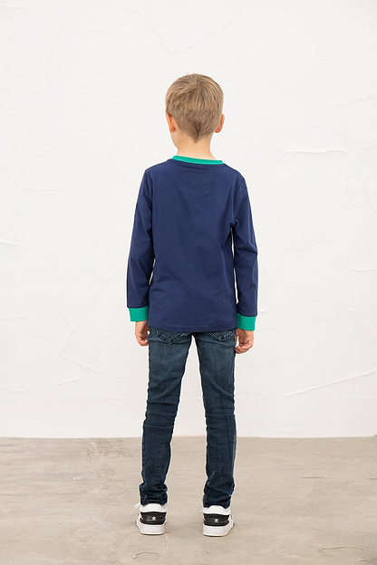 Oliver Top - Football Print - Lighthouse