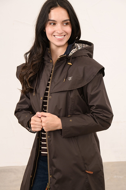 Outrider 3/4 Length Waterproof Raincoat - Chocolate-Lighthouse