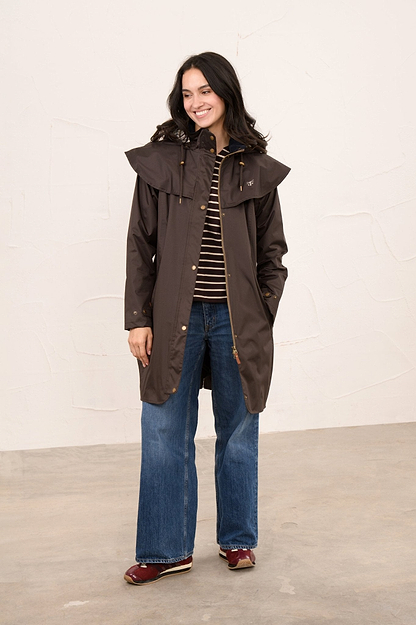 Outrider 3/4 Length Waterproof Raincoat - Chocolate-Lighthouse