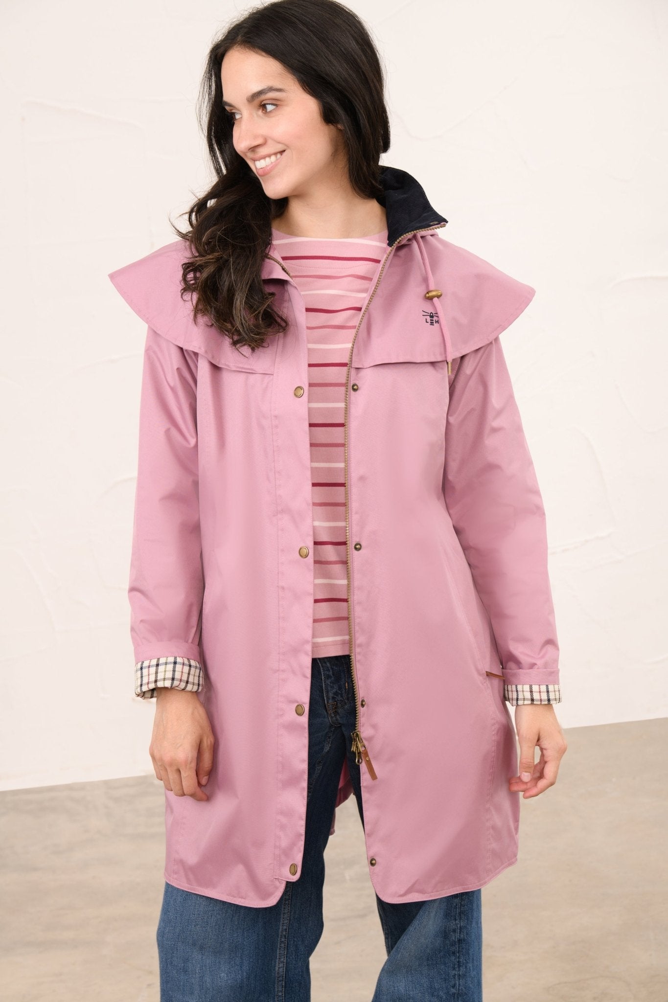 Outrider 3/4 Length Waterproof Raincoat - Wild Rose-Lighthouse