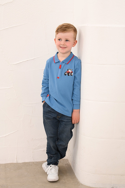 Pier Long Sleeve Top - Blue Tractor-Lighthouse