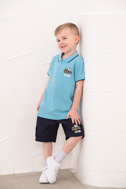 Pier Short Sleeve Polo Shirt - JCB Print - Lighthouse