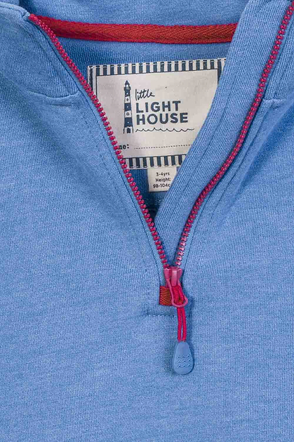 Robyn Girls Half Zip Jersey - Cornflower - Lighthouse