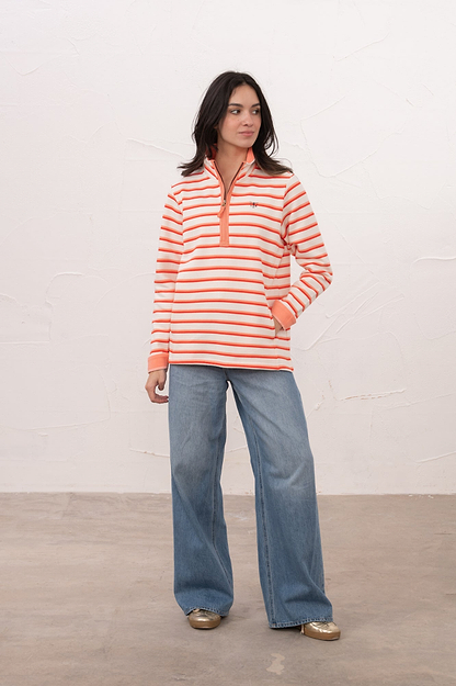 Shore Sweatshirt - Coral Poppy Stripe - Lighthouse