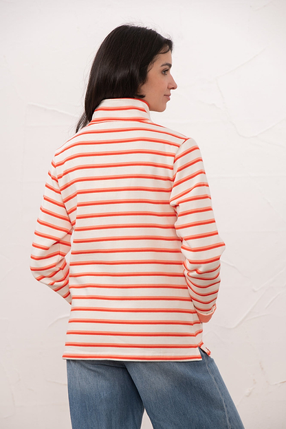 Shore Sweatshirt - Coral Poppy Stripe - Lighthouse