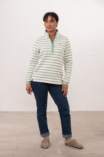 Shore Sweatshirt - Pistachio Basil Stripe - Lighthouse