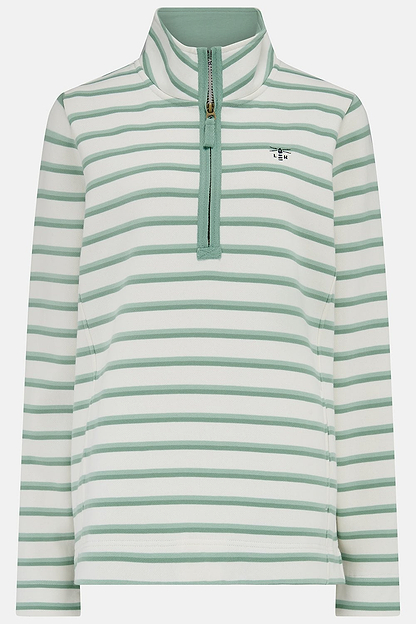Shore Sweatshirt - Pistachio Basil Stripe - Lighthouse