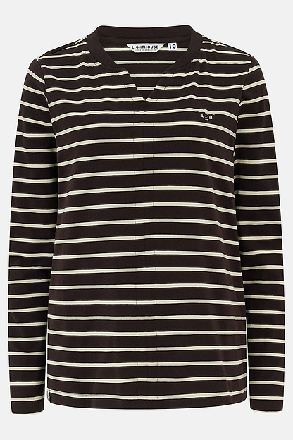 Sorcha Top - Cocoa Cream Stripe-Lighthouse