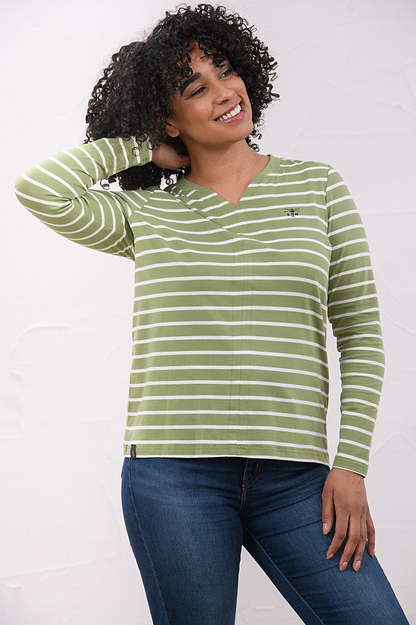 Sorcha Top - Moss Stripe-Lighthouse