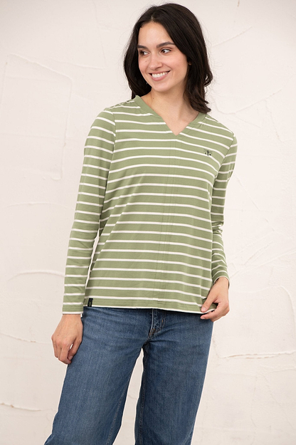 Sorcha Top - Moss Stripe-Lighthouse
