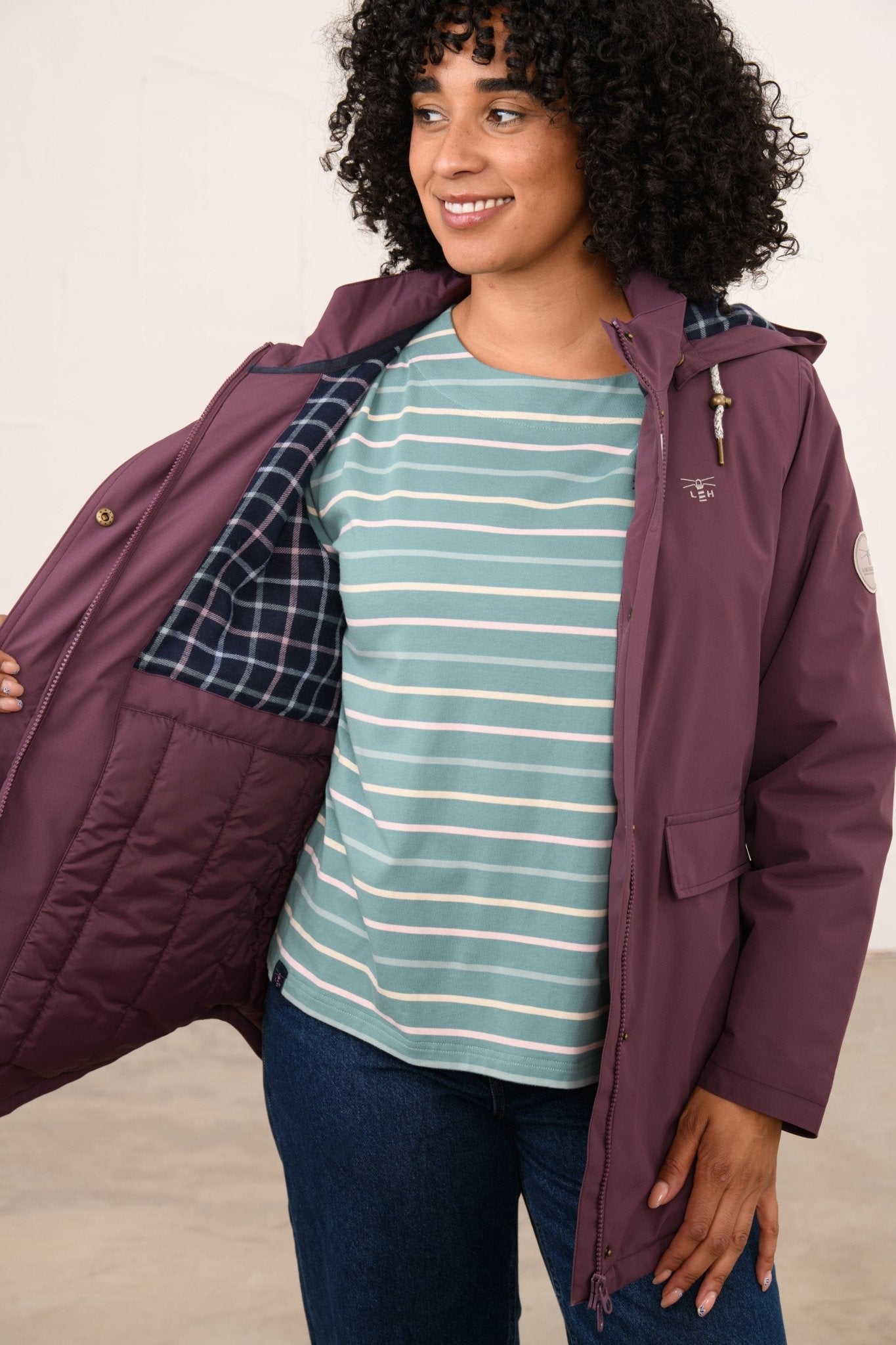 Tess Coat - Damson-Lighthouse