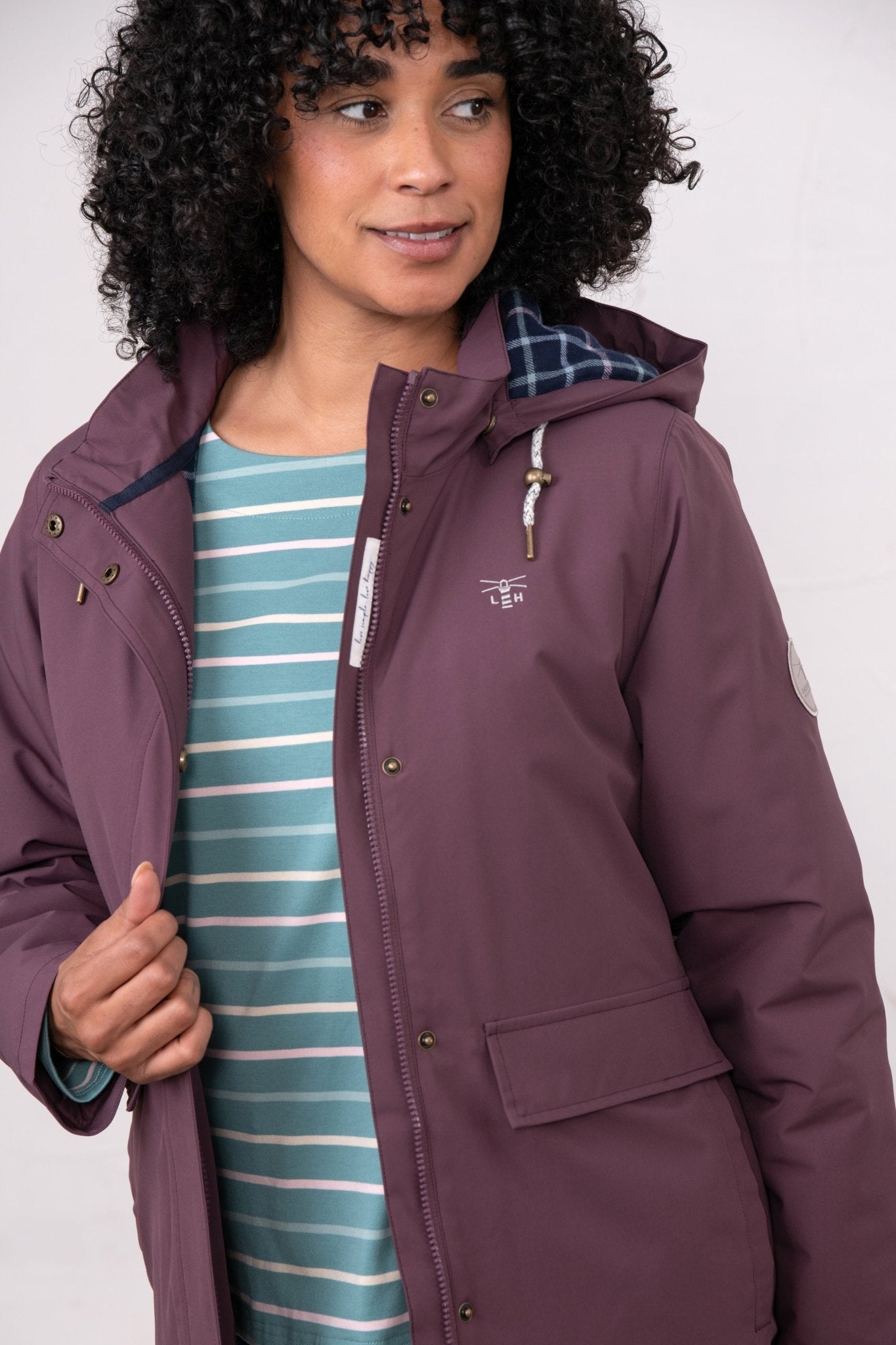 Tess Coat - Damson-Lighthouse