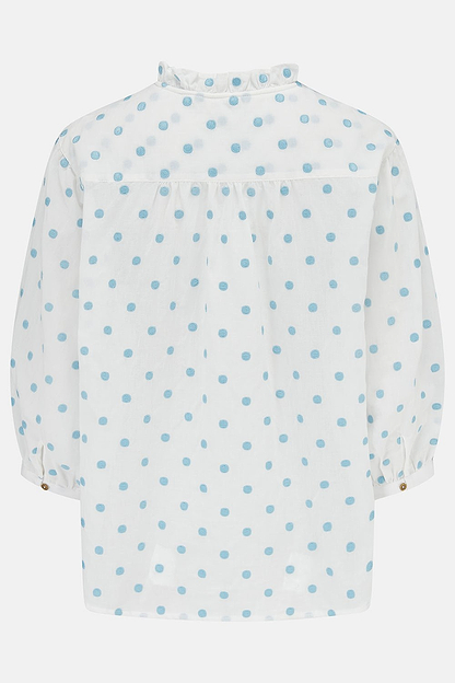 Thea Cotton Blouse - Blue Dot - Lighthouse