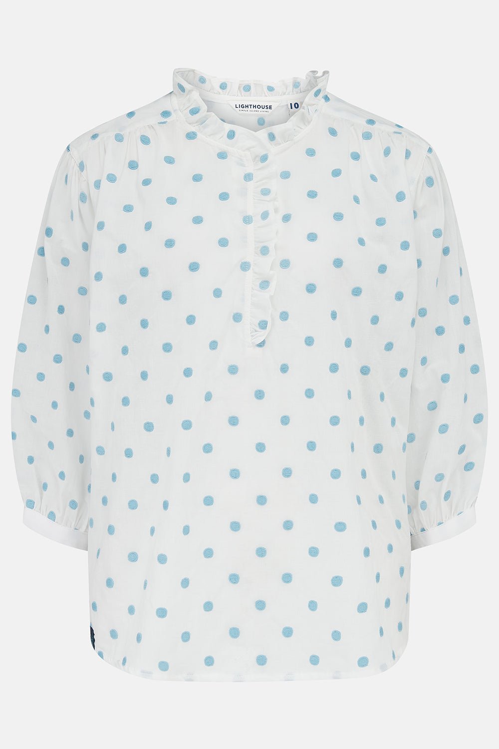 Thea Cotton Blouse - Blue Dot - Lighthouse