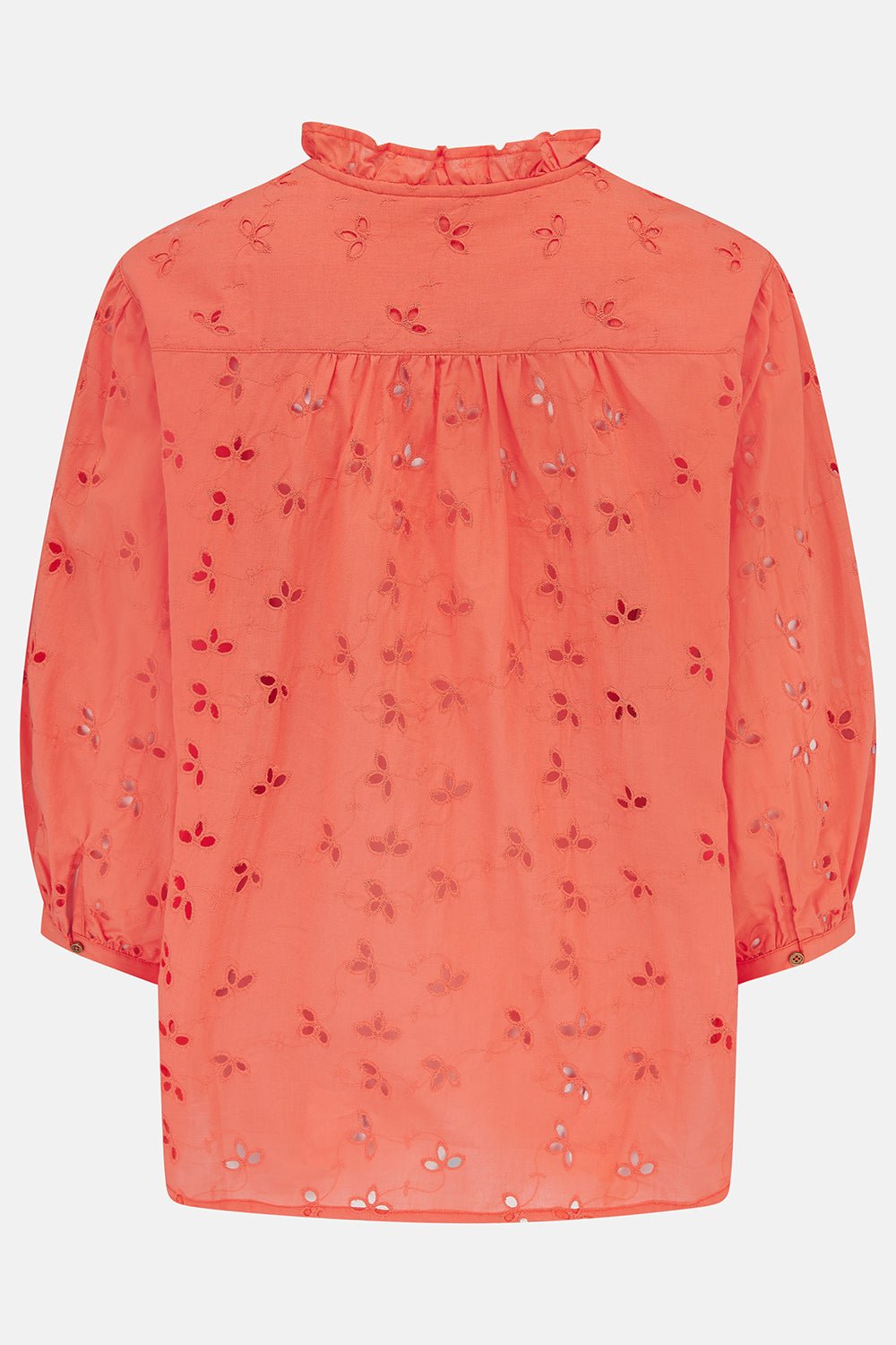 Thea Cotton Blouse - Coral Broderie Anglaise - Lighthouse