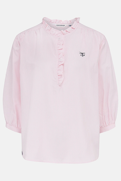 Thea Cotton Blouse - Pink Stripe - Lighthouse