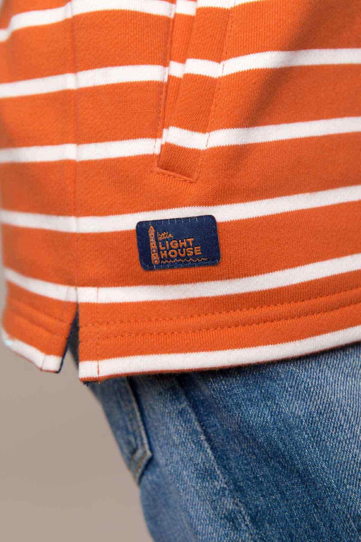 Lighthouse Thom - Boys Sweatshirt - Orange Stripe