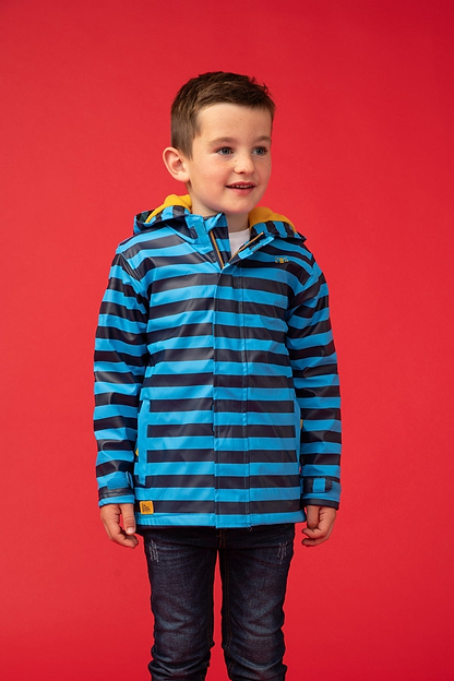 Adam Coat - Blue Eclipse Stripe - Lighthouse