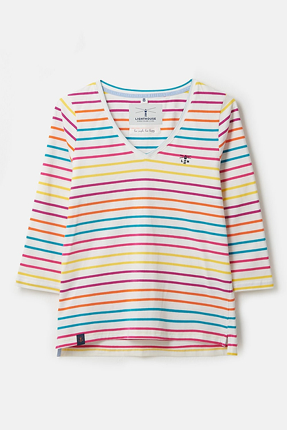Ariana Top - Teal Pink Stripe - Lighthouse