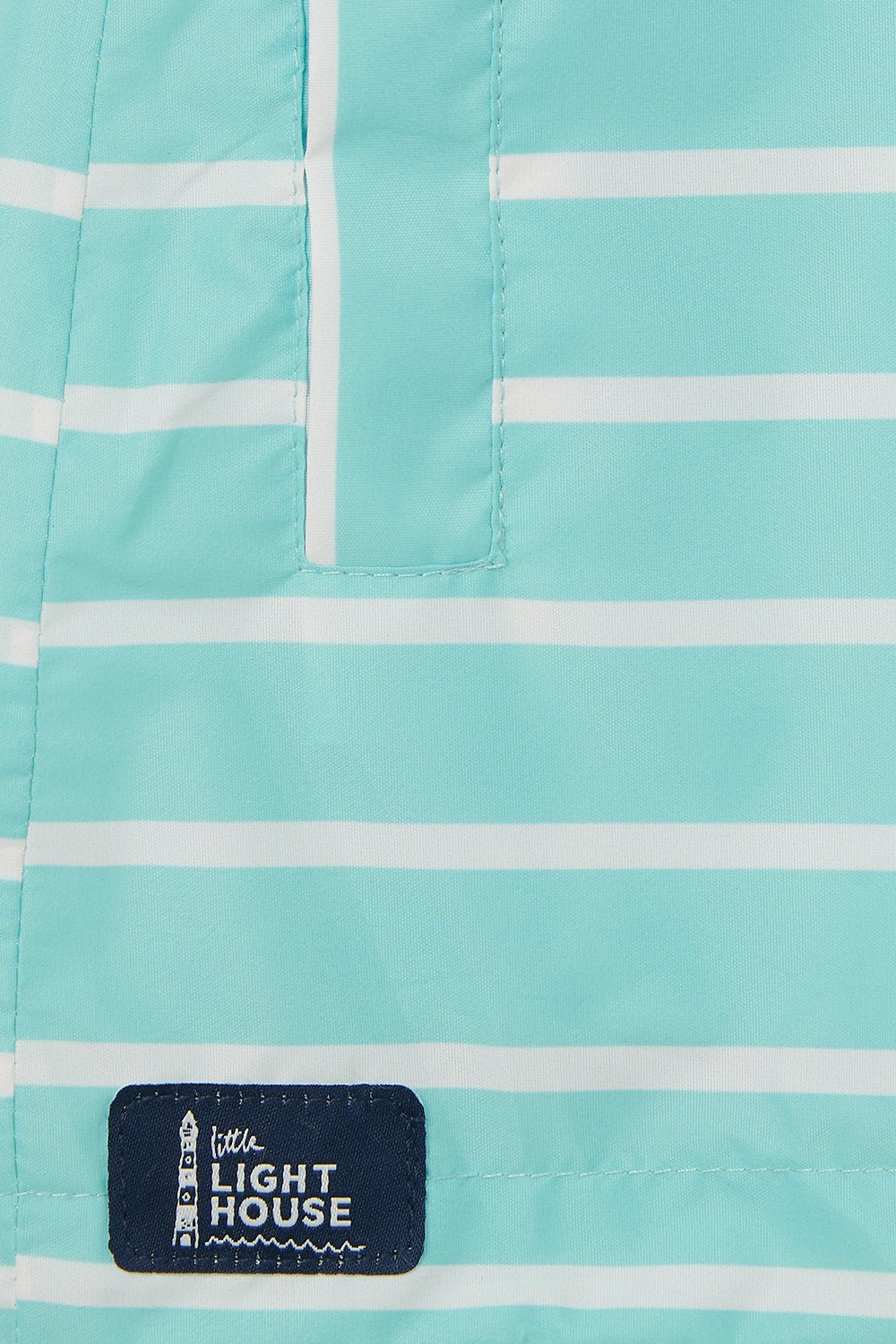 Cara Kids Rain Parka - Soft Turquoise Stripe-Lighthouse