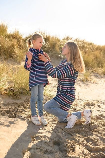 Cara Rain Parka - Blue Pink Stripe-Lighthouse