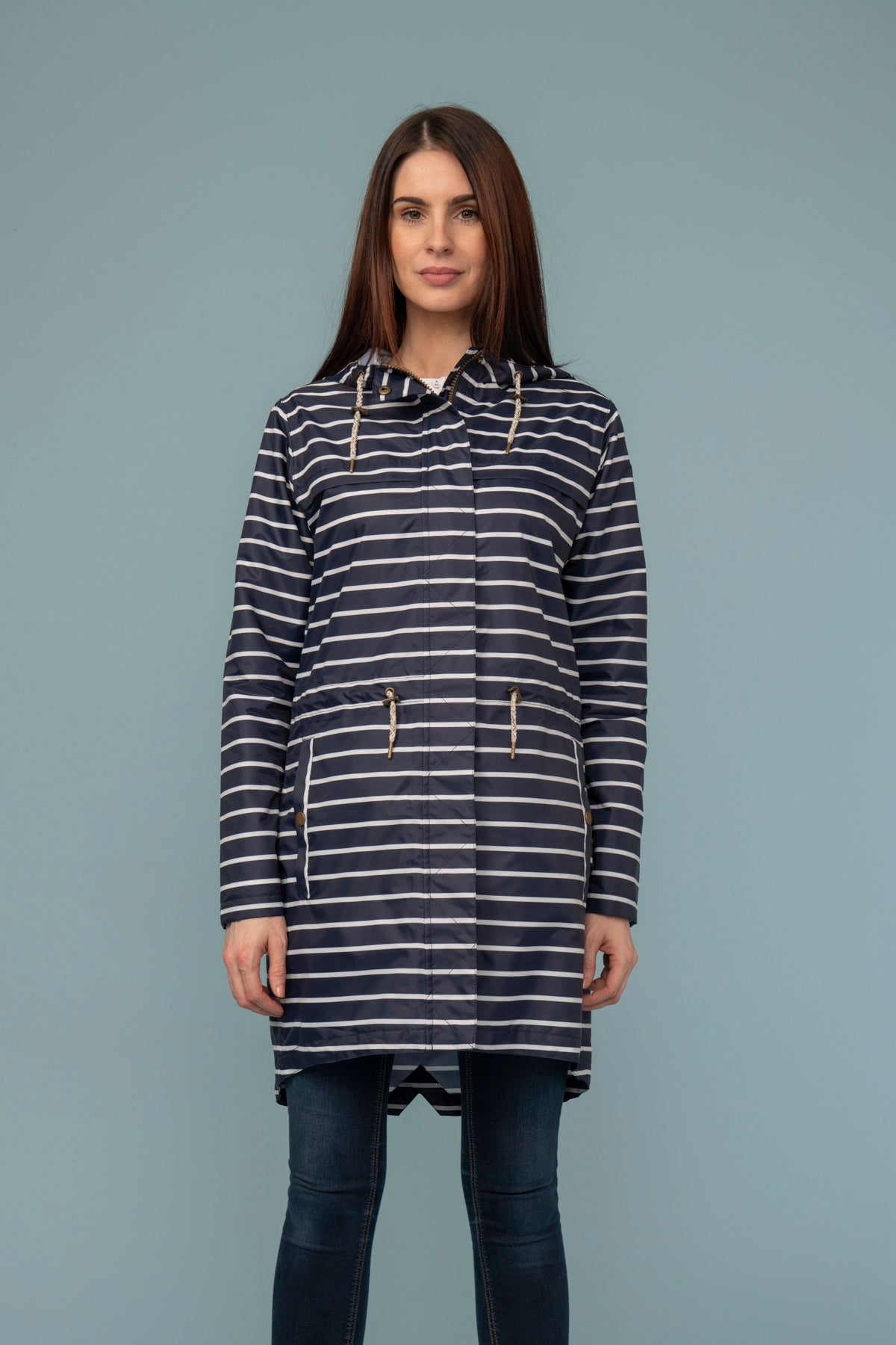 Cara Rain Parka - Navy Stripe - Lighthouse