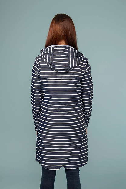 Cara Rain Parka - Navy Stripe - Lighthouse