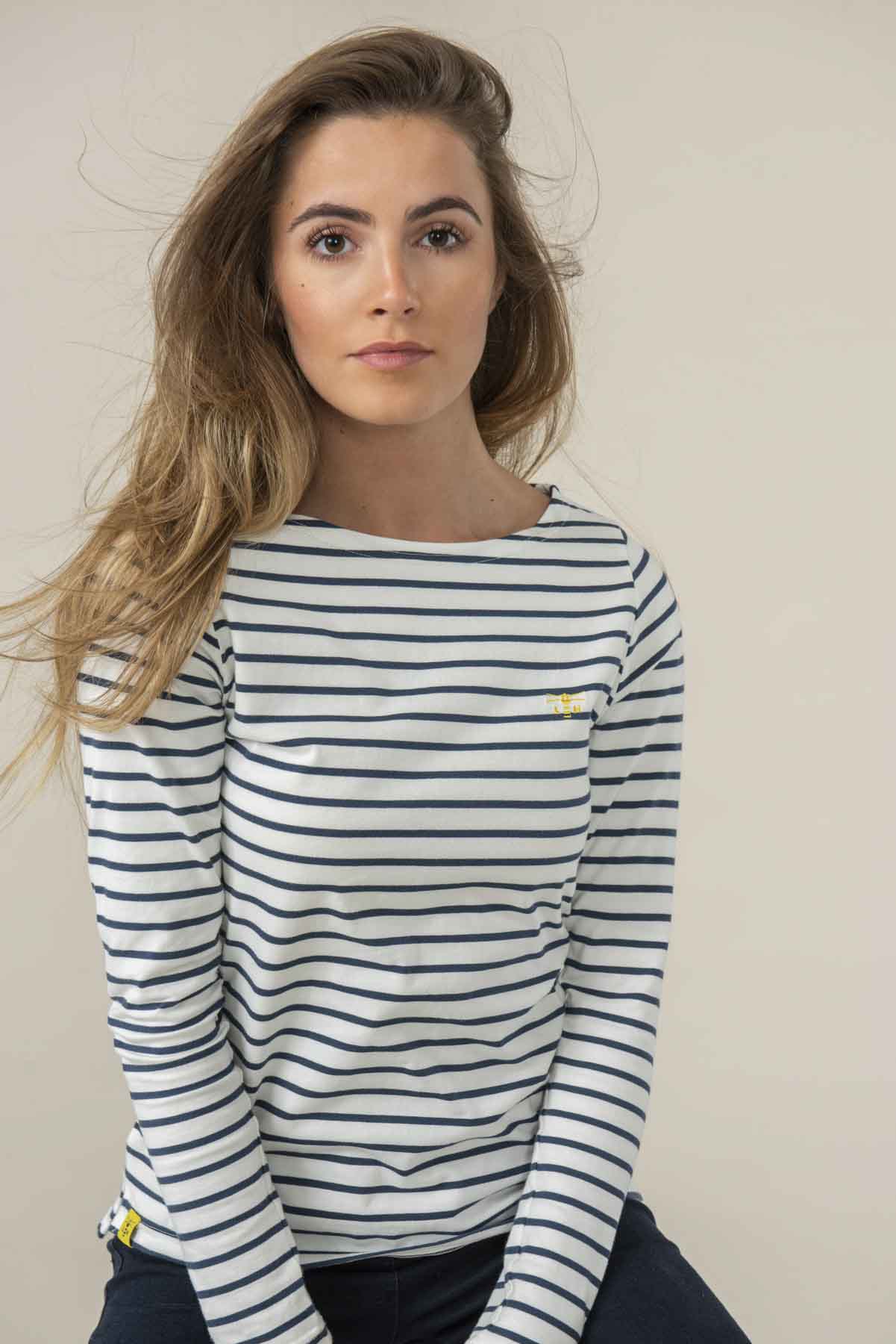 Causeway Breton Top - Cloud Midnight Stripe - Lighthouse