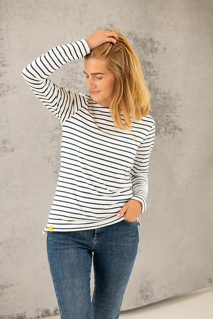 Causeway Breton Top - Cloud Midnight Stripe - Lighthouse