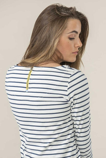 Causeway Breton Top - Cloud Midnight Stripe - Lighthouse