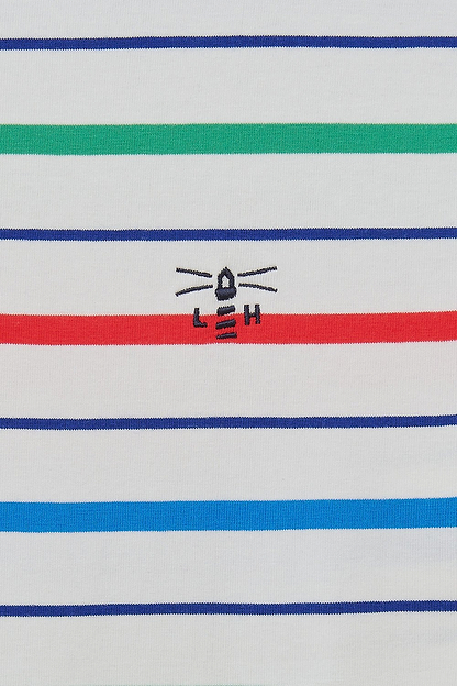 Causeway Breton Top - Seagrass Blue Poppy Stripe-Lighthouse