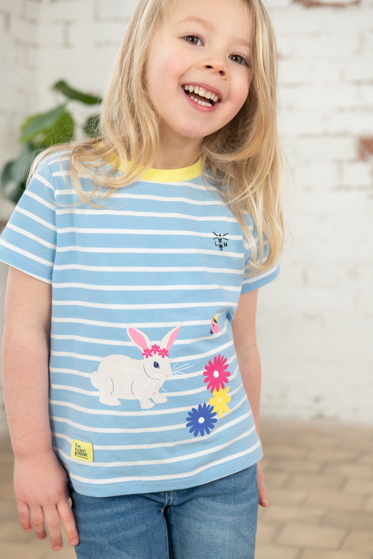 Causeway Short Sleeve - Blue Stripe Bunny-Lighthouse