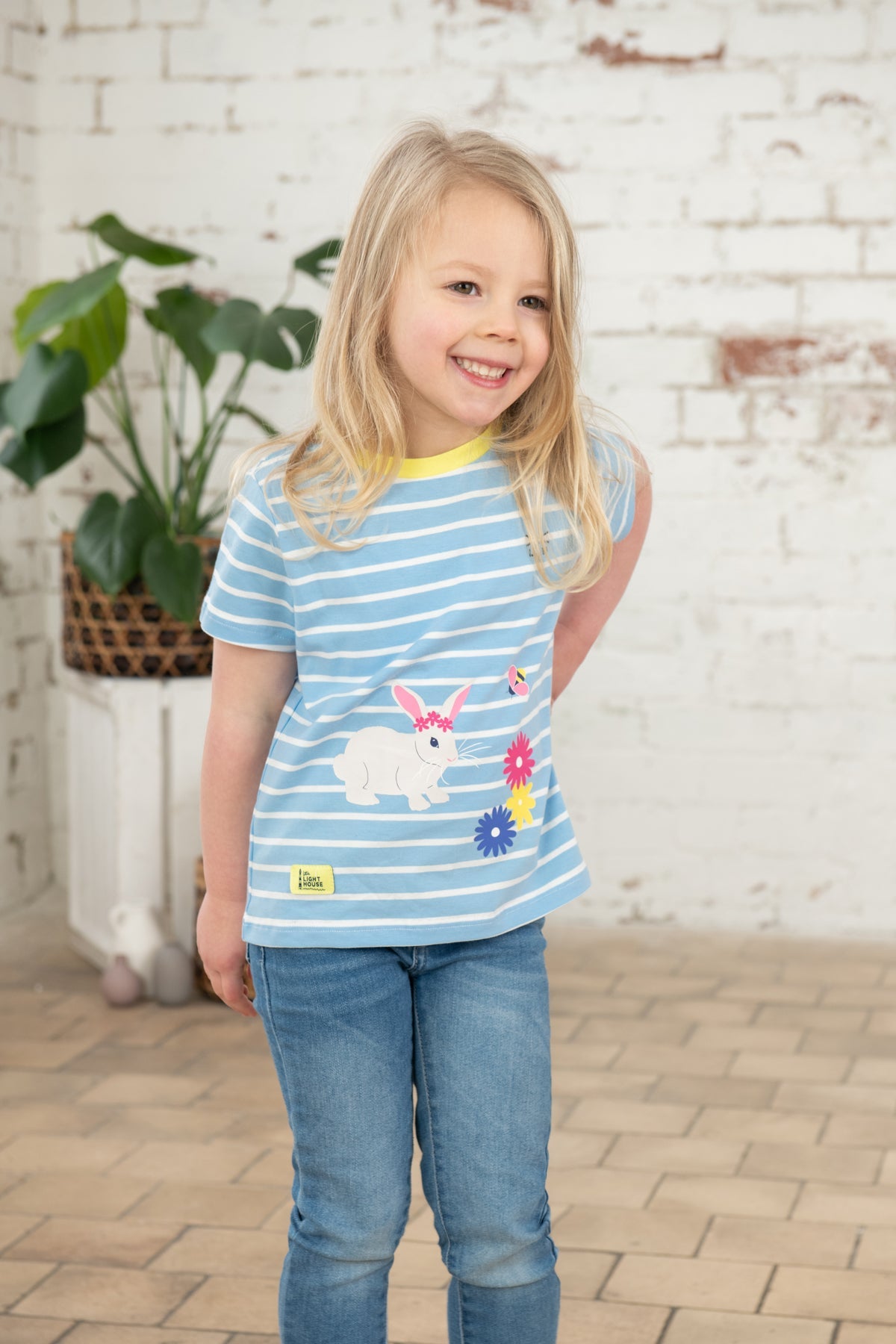 Causeway Short Sleeve - Blue Stripe Bunny-Lighthouse