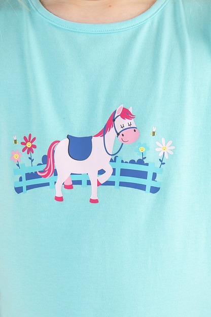 Causeway Swing Tee - Pony Print-Lighthouse