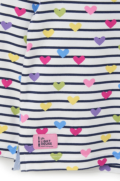 Causeway Top - Heart Print - Lighthouse