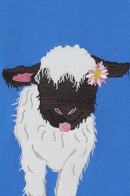Causeway Top - Lamb Appliqué - Lighthouse