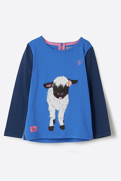 Causeway Top - Lamb Appliqué - Lighthouse