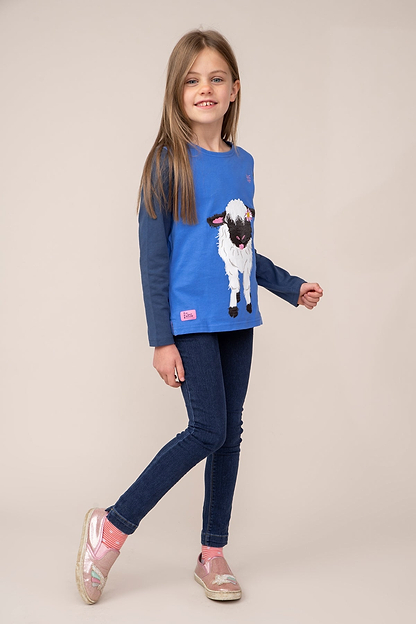 Causeway Top - Lamb Appliqué - Lighthouse