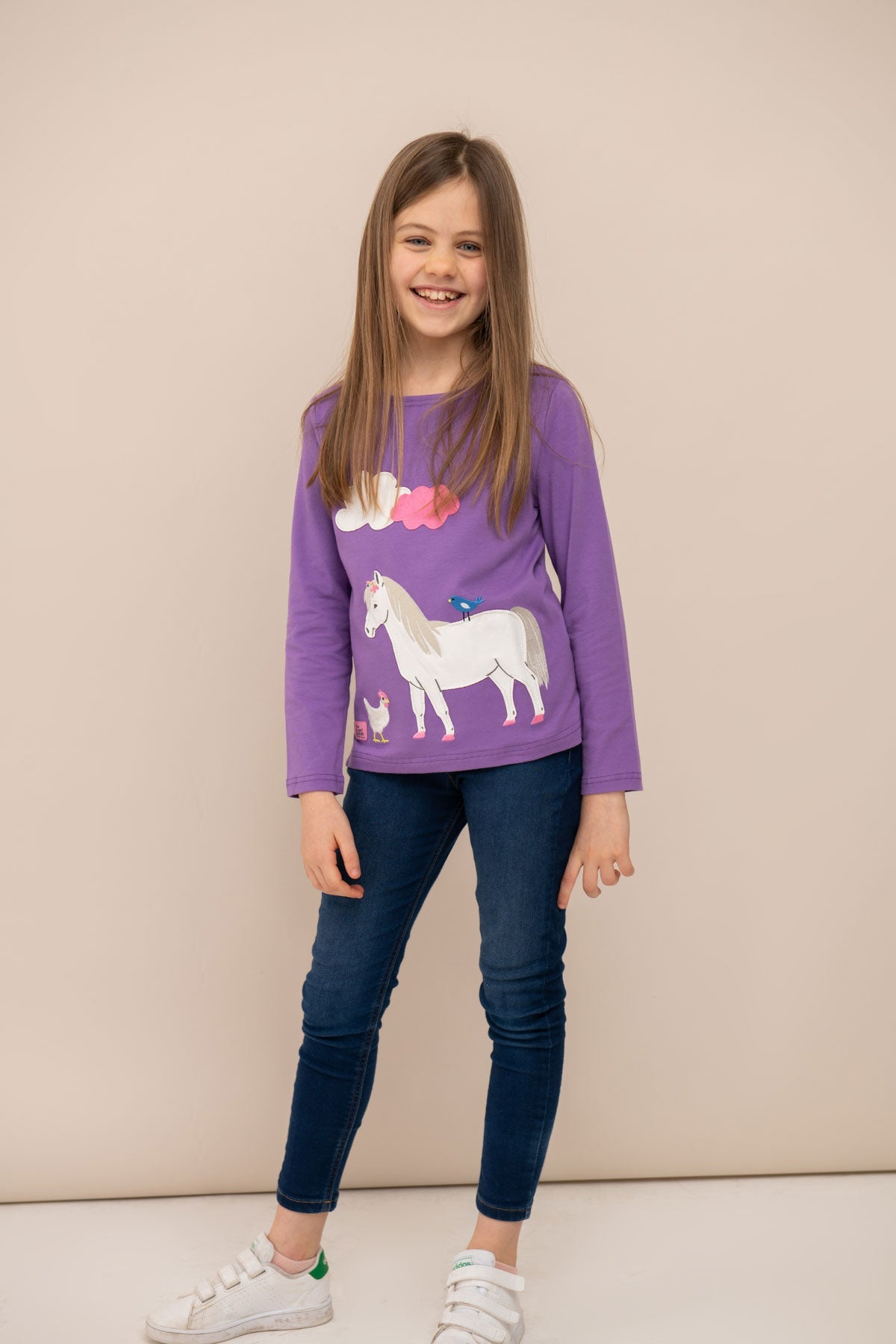 Causeway Top - Pony Appliqué - Lighthouse