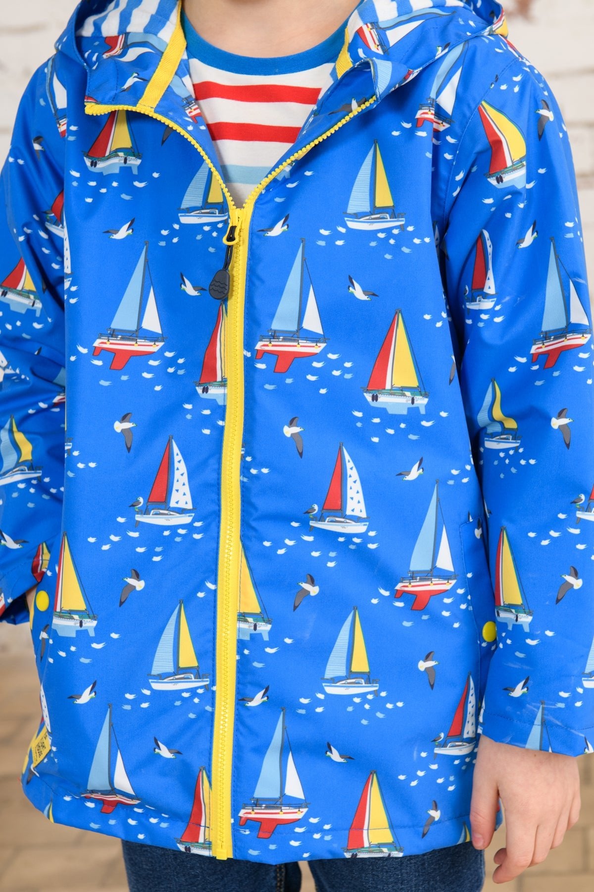 Ethan Jacket - Blue Boat Print-Lighthouse