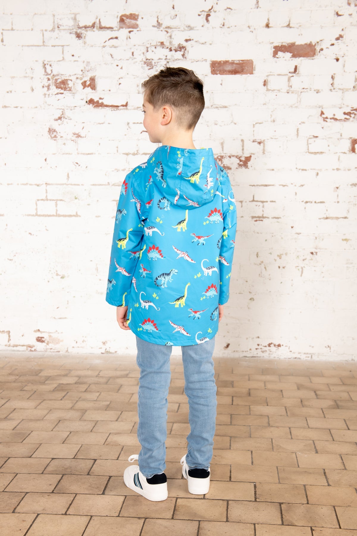 Ethan Jacket - Blue Dino Print-Lighthouse