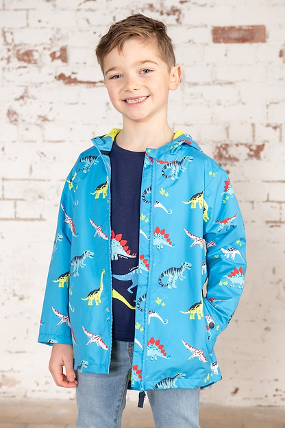 Ethan Jacket - Blue Dino Print-Lighthouse