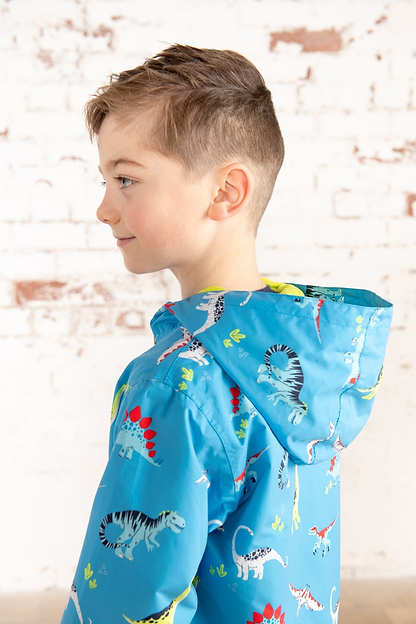 Ethan Jacket - Blue Dino Print-Lighthouse