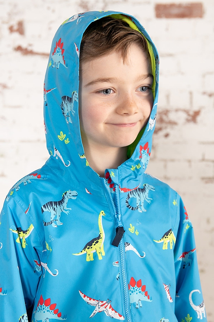 Ethan Jacket - Blue Dino Print-Lighthouse