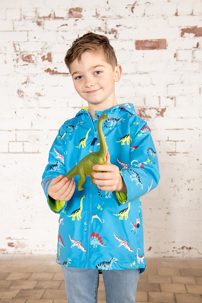 Ethan Jacket - Blue Dino Print-Lighthouse