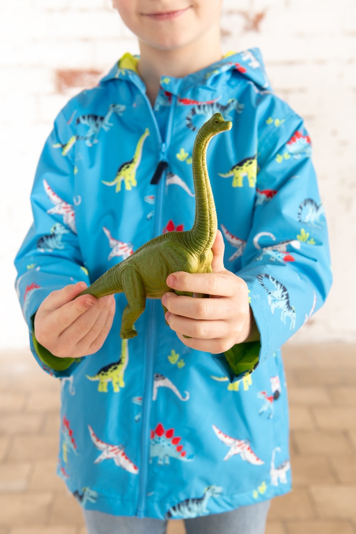 Ethan Jacket - Blue Dino Print-Lighthouse